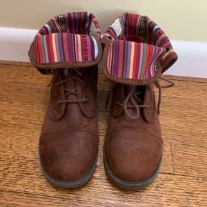 Brown Suede Combat Boots